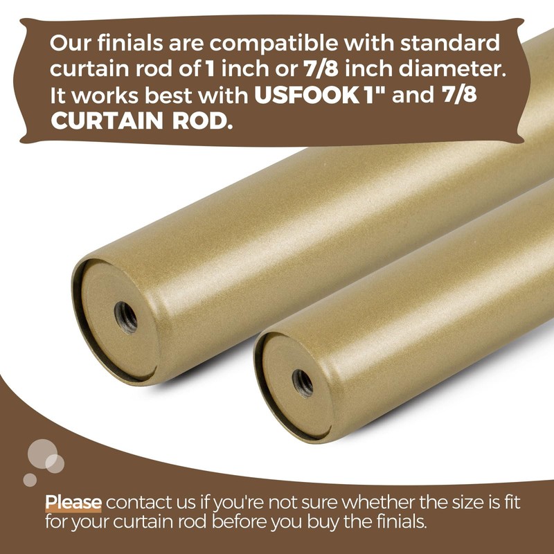 USFOOK 2 Pack Window Treatment Finials for 1 or 7/8