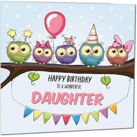 Cute Daughter in Law Birthday Card Cute Birds in Tree - Adorable Birthday Cards for Daughter in Law