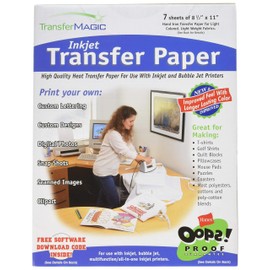 Transfer Magic Papel de transferencia de inyección de tinta, 8-1/2 x 11 7/paquete