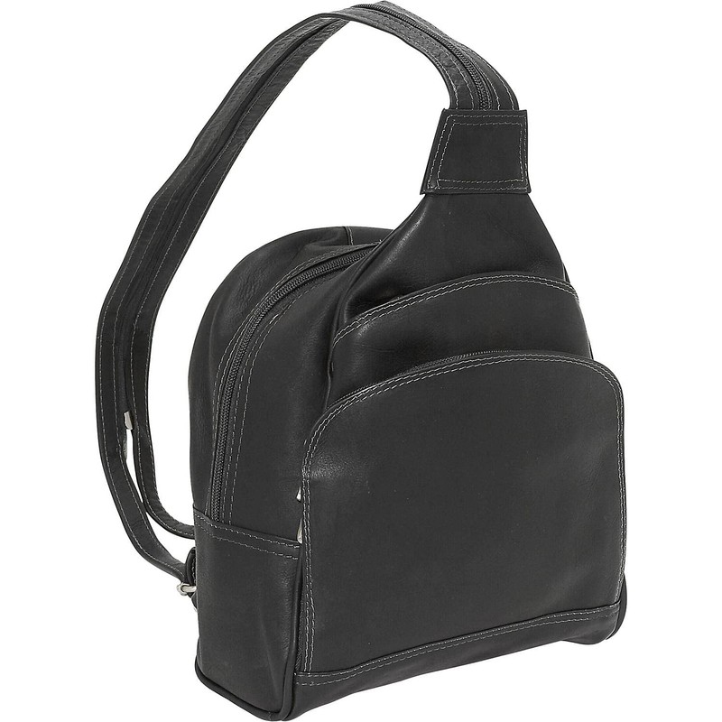 Piel Leather Backpack Sling, Black, One Size