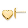 14K Solid Yellow Gold Heart Love Stud Earrings