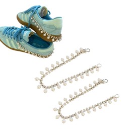 2 pcs Pears Shoes Charms for Sneakers, Shoelace Charms, Pearls Bowknot Decoration Charms Shoe Accessories (style-4)