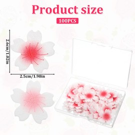 Bewudy 100 Stück Kirschblüten Tortendeko Blumen Essbar, Kirschblüten Deko Torte Rosa Kirschblüte Deko Torte Essbar lüten Cupcake Topper Blüten Tortendeko Essbare Für Geburtstag Hochzeit Taufe