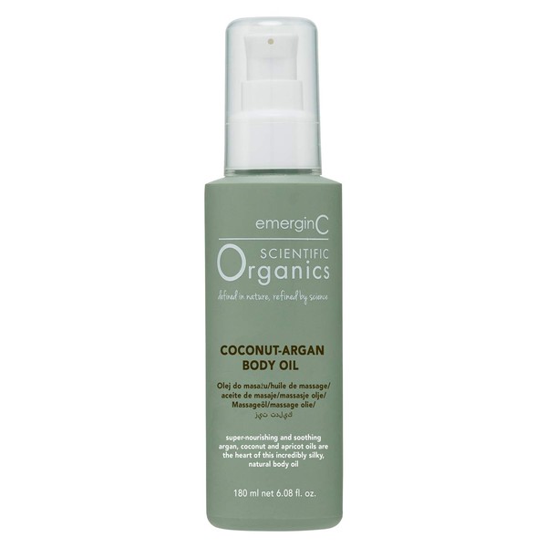 emerginC Scientific Organics Coconut-Argan Body Oil Spray - Soothing + Hydrating Body Oil Mist for Dry Skin (6 oz, 180 ml)