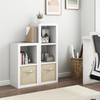 Bookshelf with Storage Bin, 3-Cube Storage Organizer, Modern Wood Open