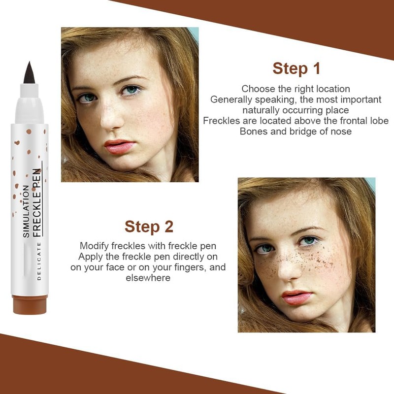 Natural-Looking Freckle Pen - Waterproof, Long-Lasting, Easy to Use for