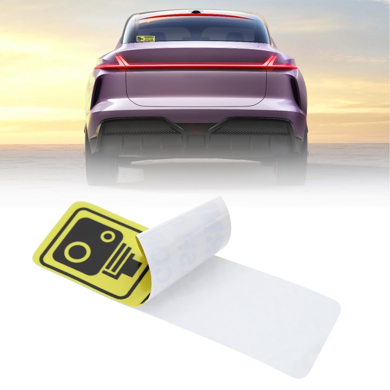 ECSiNG 10 x PVC Dash Cam Warning Stickers 89x28mm Car