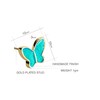 Handmade Small Sparkly Butterfly Stud Earrings for Women (Aqua Blue
