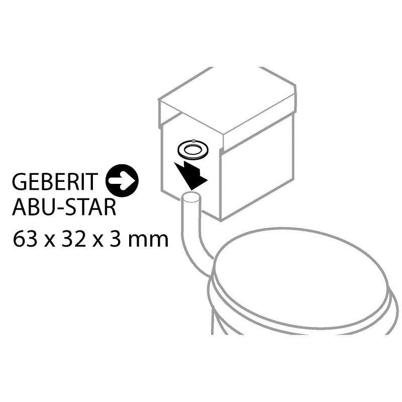 Sanitop-Wingenroth Cistern Gasket Set, 2 Piece Set, Rubber Bell Seal