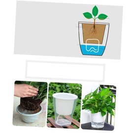 Sosoport Hydroponics Watering Planter Pot Automatic Water Absorption Transparent Resin Flowerpot for Indoor and Outdoor Use Visible Water Level Stylish Design Easy Maintenance