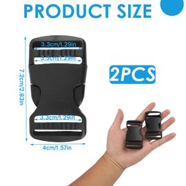 pawpoem 2 PCS Schnellverschluss-Schnallen, 15mm bis 50mm, Doppelseitig Verstellbare Kunststoff Schnallen für Rucksack, Gurtschnalle, Klickverschluss, Taschenverschluss, DIY-Reparatur & Outdoor