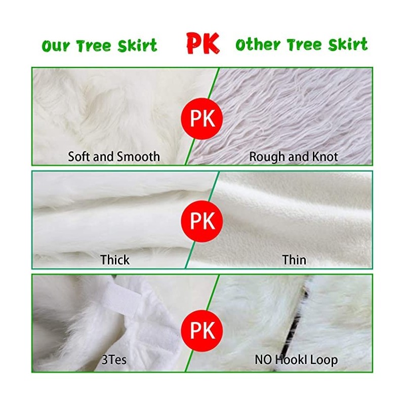 DERAYEE 92 cm Christmas Tree Blanket, White Christmas Tree Blanket,