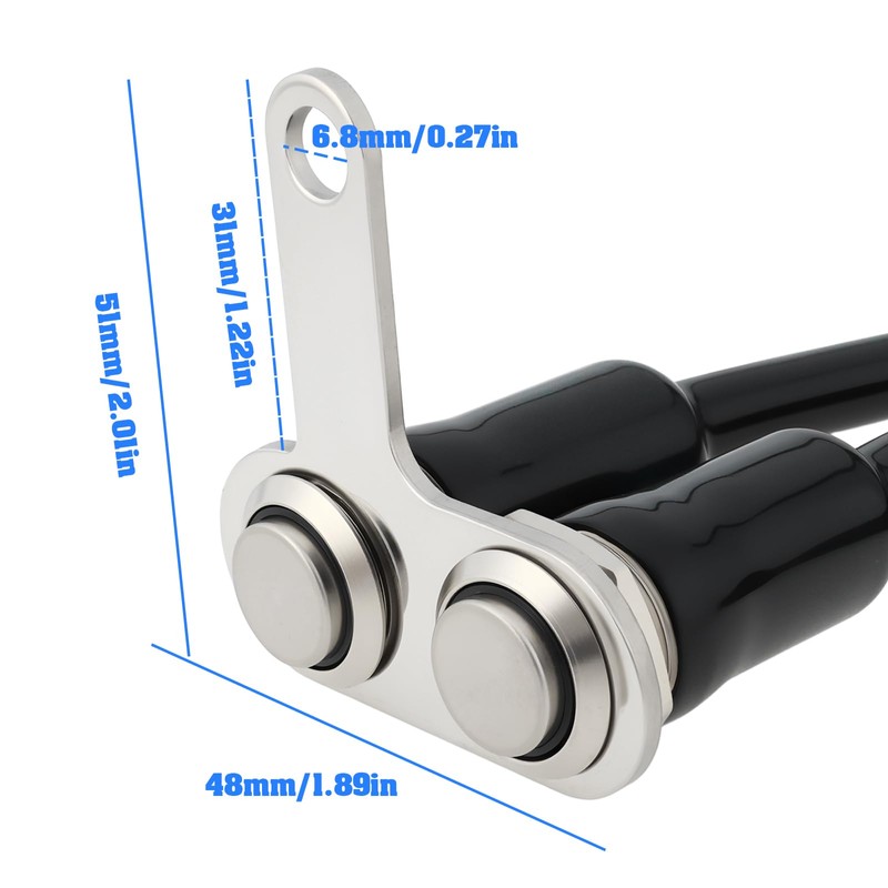 OTOTEC 12V LED Motorcycle Handlebar Switch Adjustable Mount Stainless Steel