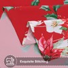 homing Christmas Rectangle Tablecloth – Red Poinsettia Flower Holly Holiday