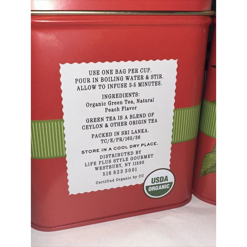 THE SECRET GARDEN 🫖 ORGANIC PEACH GREEN TEA 100 tea