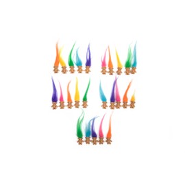 25 muñecos de pelo largo Lucky Mini Troll, colores de pelo surtidos, cuerpos de 0.8 pulgadas, cabello de 2 pulgadas. Decoración para tartas, cifras de acción, proyectos escolares, artes y