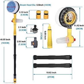 Toolly Kit de limpieza de cepillo para polvo de lavado de coche, fregona giratoria de 360, cepillo para polvo giratorio de microfibra para limpieza