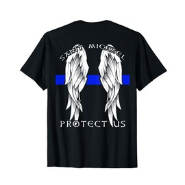 Saint Michael Protect Us Thin Blue Line Police Shirt