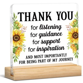 Thank You Gifts for Women Teacher Mentor Coach Educator Friends, Appreciation Gifts Thankful Signs for Coworkers Boss Lady Supervisor Principal Therapist Acrylic Sign Home Office Desk Decor