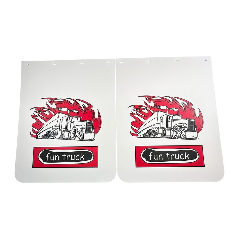 BST BSSP 2PCS Universal 24"x30" Mudflaps, White Straight Splash Guard