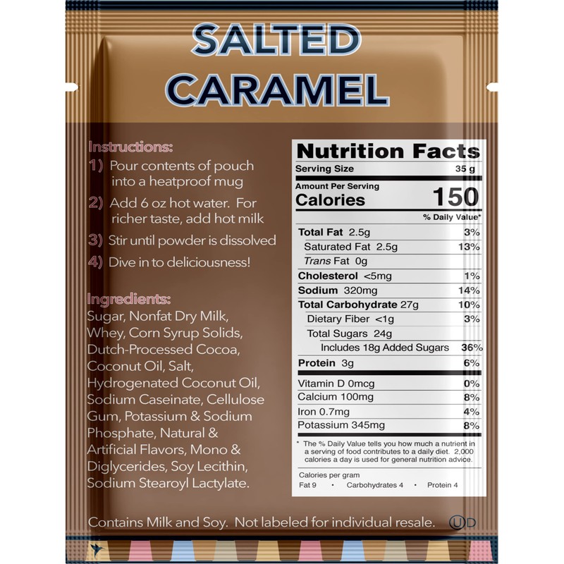 Double Donut Salted Caramel Hot Chocolate, Flavored Hot Chocolate Packets,