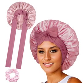 Cutiolly Seidenhaube zum Schlafen,Satin Haarhaube für Damen,Schlafhaube Haare Schützen,chlafhaube Seide,Verstellbar Satin Haarhaube,Bonnet Seide,mit Elastischem Band