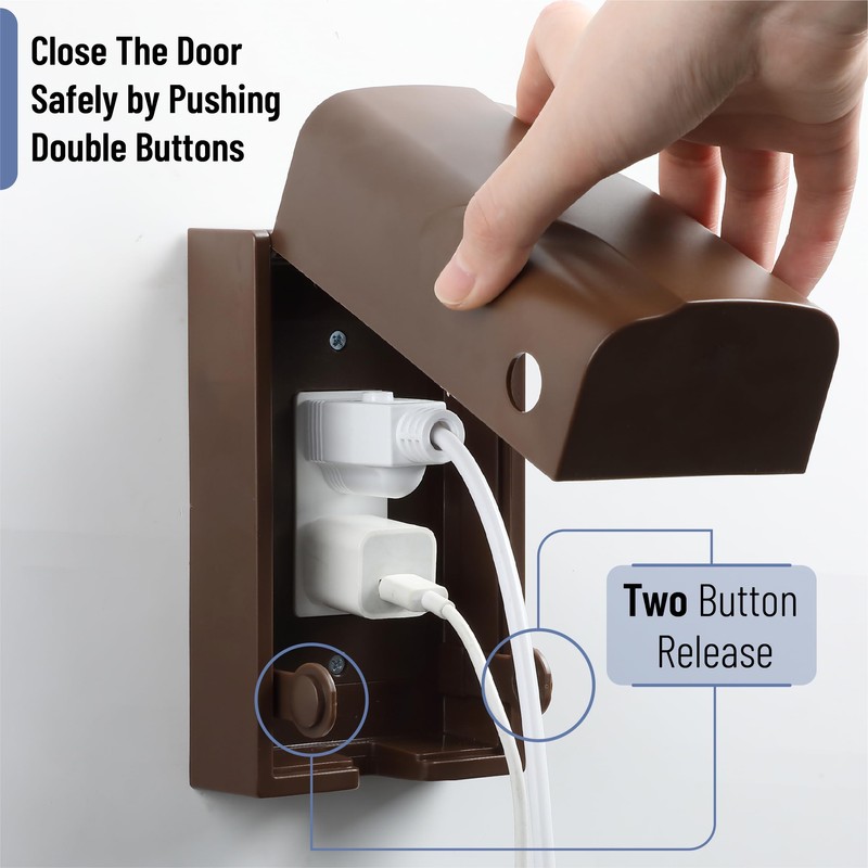 Bates - Baby Safety Outlet Cover Box, Brown, Outlet Covers