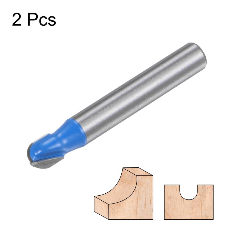 sourcing map 2pcs Router Bit Core Box 1/4 Shank 1/4