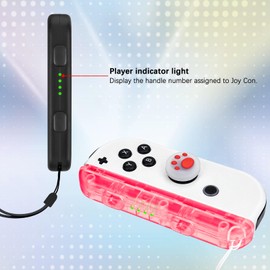 DLseego Wrist Strap for Switch Joycon, Switch Controller Hand Grip Accessories, JoyCon Gamepad Handle Lock Wrist Strap Lanyard, Adjustable Tightness, with 2 Thumb Grip Caps - Pink