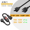 Angled Four-in-One Heavy Duty On/Off Switch Extension Cord 12-AWG 15A