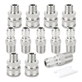 TAISHER 12PCS 304 Stainless Steel Pressure Washer Adapter Kit, Quick Connect Fittings，3/8" Male