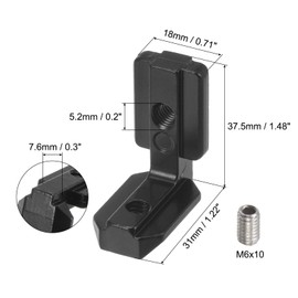 uxcell 10 Pcs T Slot L-Shape Interior Inside Corner Connector with M6 Screws and Wrench for 4040 Series Aluminum Extrusion Profile, Slot 8mm, Black