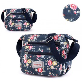 Milky Way Waterproof Women Crossbody Bag Multi Pockets Adjustable Strap Crossbody Handbags Casual Canvas Messenger Bags, Dark blue-3