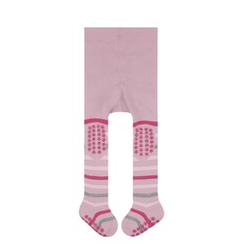 FALKE Unisex Baby Multi Stripe Tights Breathable Sustainable Cotton Non-Slip Nubs on Sole and Knees Comfortable Plush Skin-Friendly Flat Seam Against Pressure Points Pack of 1, Pink (Rosewater 8666)
