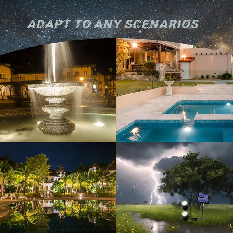 JUSTUP Outdoor Solar Pond Lights, 2 in 1 12 LEDs