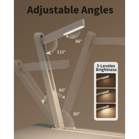 SAIJI Laptop Bed Tray Desk with LED Desk Light, Adjustable Laptop Stand for Bed, XX-Large PVC Leather Foldable Table with Book Stand, Wrist Rest, Extra Leg Room (Grey)