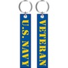 Artisan Owl US Navy Veteran Embroidered Keychain - Durable Key