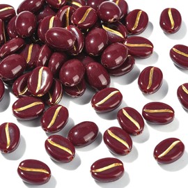 LiQunSweet - 300 abalorio acrílicas de grano de café de imitación de alimentos de plástico suelto para bricolaje, joyas, collares, aretes, accesorios de manualidades