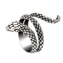 Greendou Fashion Jewelry - Anillo de aleación, diseño retro de serpiente cobra (7-10) (7)