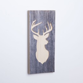Woods set of 3 wall picture stag design I wooden wall art handmade in Bavaria I real cottage wood unique I modern vintage look for living room & bedroom I 3 pieces 35 x 15 x 2 cm