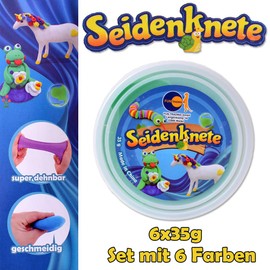 TE-Trend Set of 6 Modelling Clay Silk Clay Soft Clay Craft Modelling Children 6 x 35 g Multicoloured