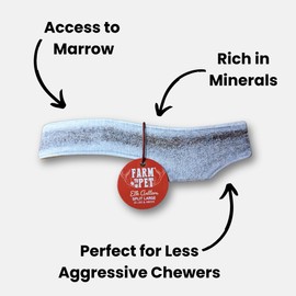 Farm To Pet, Split Elk Antlers for Dogs - Long Lasting, Splinter-Free, Natural Treat for Less Aggressive Chewers - Organic, Healthy Dog Chews - Safe and Nutrient-Rich for Small, Medium, Large Breeds