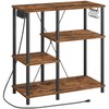 HOOBRO Bakers Rack with Power Outlet, Microwave Stand with 5