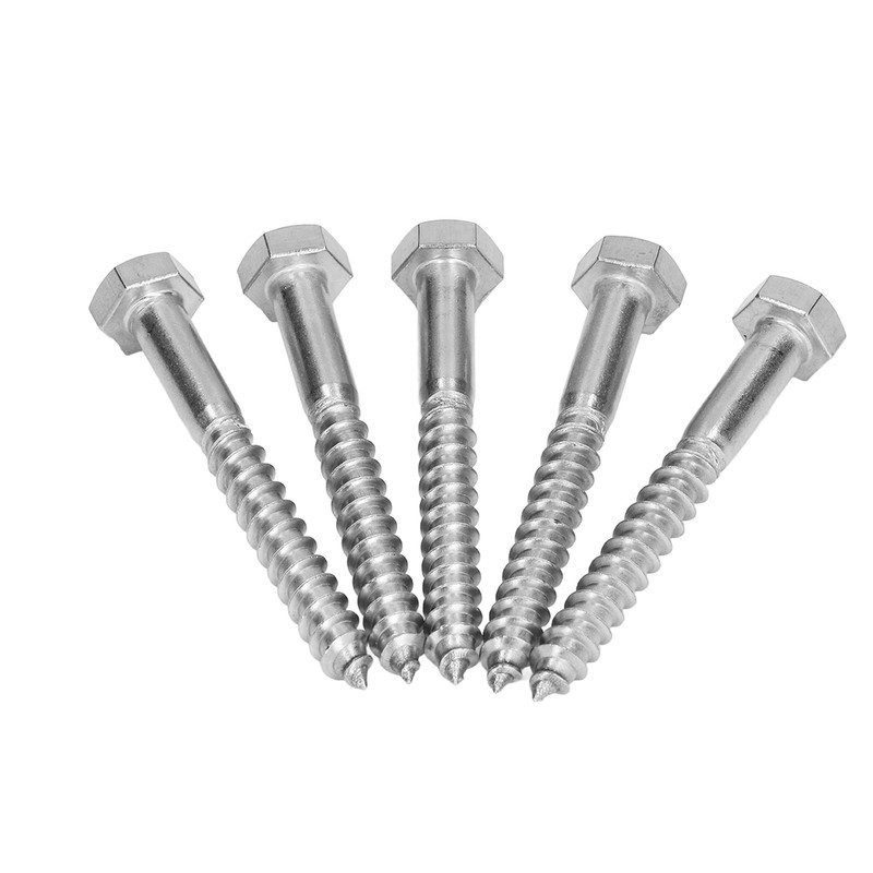 304 Stainless Steel Half Thread Bolt Wood Hex Lag Screws