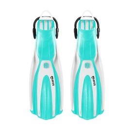 Mares Unisex Avanti Superchannel OH Anatomical Open Heel 3 Channel Design Fins for Scuba Diving, Snorkeling, Swimming & Freediving, Small, White/Aqua