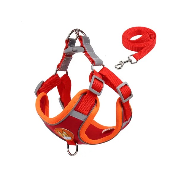 Pechera Arnés Para Perro Regulable Con Bandas Reflectivas