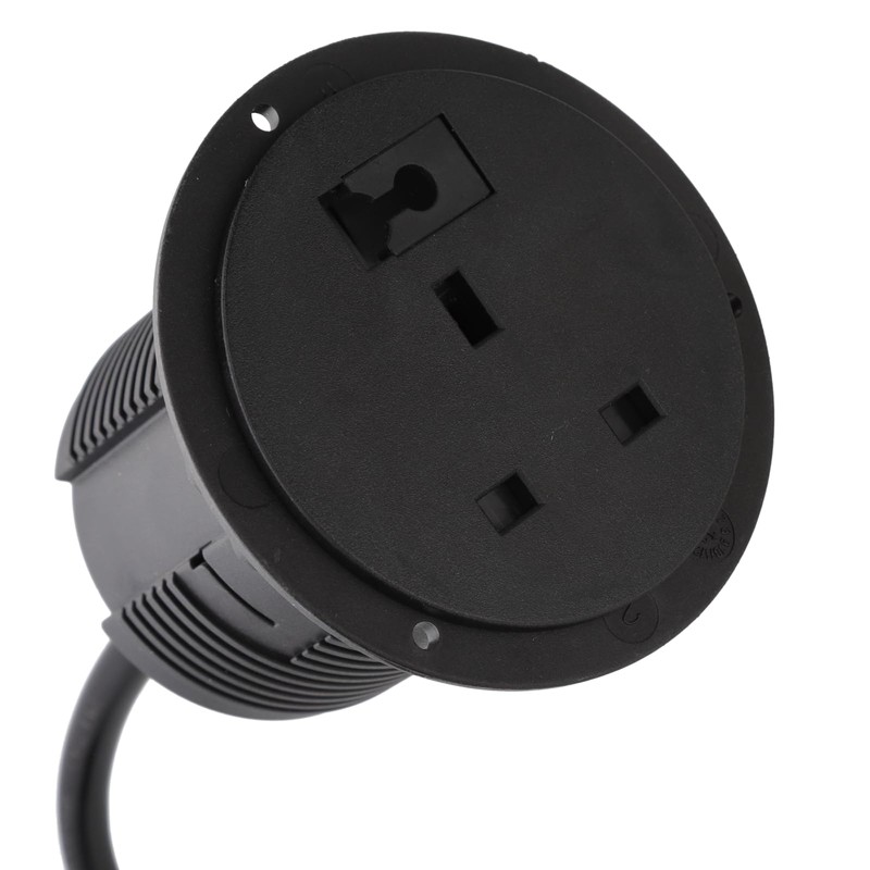Office Desk Mount 60mm Grommet with UK Mains Power and