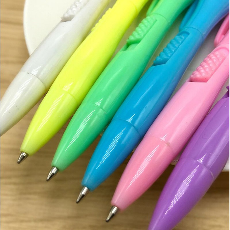 BXT 6pcs Ballpoint Pen with Electronic Watch 0.5MM Fine Point