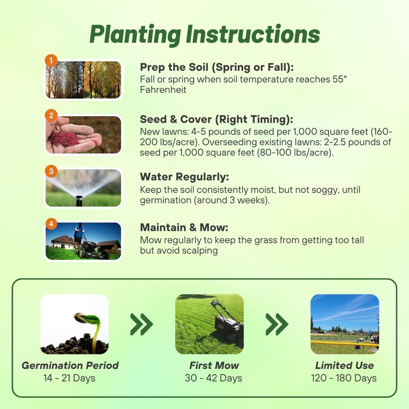 Outsidepride Creeping Red Fescue Grass Seed - 10 Lbs. Cool