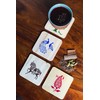IVEI Sanjhi print wooden coasters set of 4